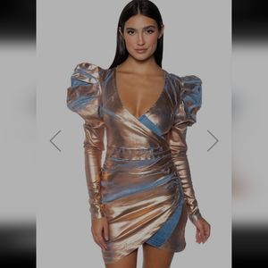 AKIRA Rosey Denim Coated Mini Dress